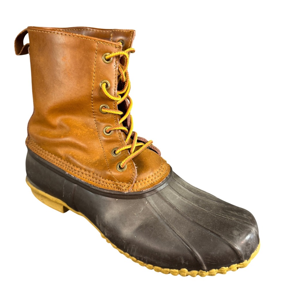 American Eagle Outfitters Mens Brown Leather Duck Boots Size 11 Lace Up Boots